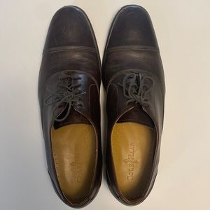 Cole Haan Adams Captoe Brown Leather Tie Dress Shoes